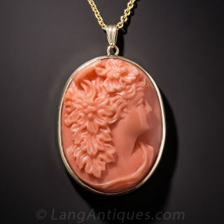 Coral Cameo Pendant
