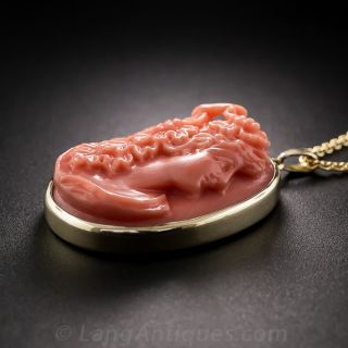 Coral Cameo Pendant