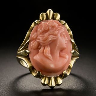 Coral Cameo Ring - Circa 1900 - 2