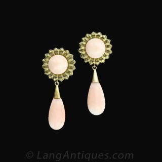 Coral Drop Earrings Main View