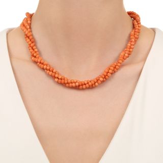 Coral Three-Strand Necklace