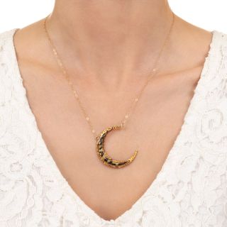 Crescent Horn and Gold Nugget Necklace