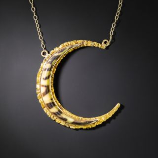 Crescent Horn and Gold Nugget Necklace - 2