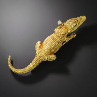 Crocodile Brooch by Black, Starr & Frost  - 2