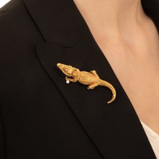 Crocodile Brooch by Black, Starr & Frost 