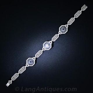 Crystal and Diamond and Synthetic Sapphire Bracelet