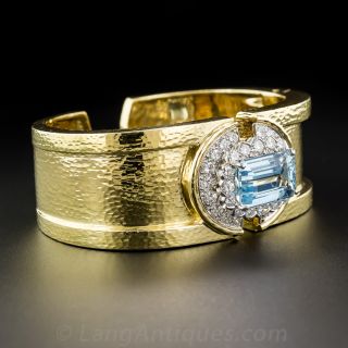 David Webb Aquamarine and Diamond Bracelet