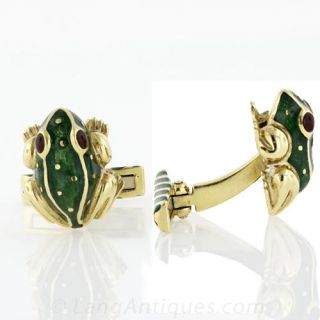'David Webb' Gold and Enamel Frog 6-Piece Dress Set