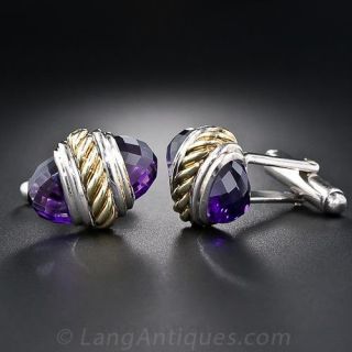 David Yurman Amethyst Cufflinks 