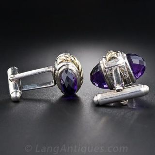 David Yurman Amethyst Cufflinks 