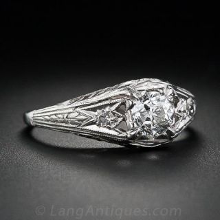  Deco Delicate .50 Carat Diamond Engagement Ring