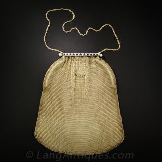 Deco Diamond and Onyx Mesh Purse