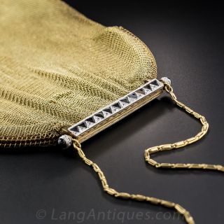 Deco Diamond and Onyx Mesh Purse