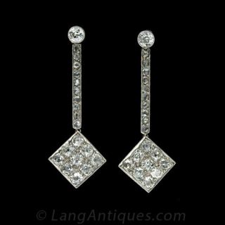 Art Deco Diamond Earrings 