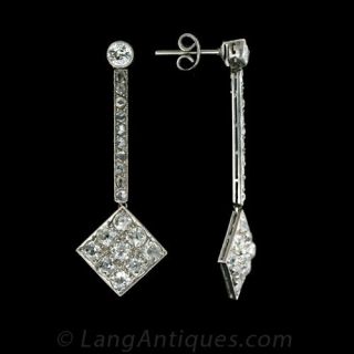 Deco Diamond Drop Earrings