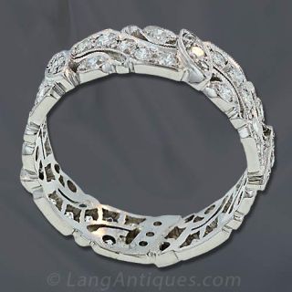Deco Diamond Wedding Band