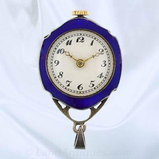 Deco Enamel Pendant Watch