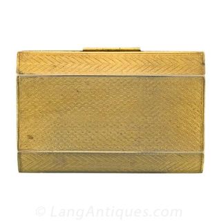 Deco Faux Malachite Silver Cigarette Case
