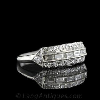Deco Platinum Diamond Band 