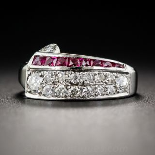 Deco/Retro Ruby and Diamond Ring
