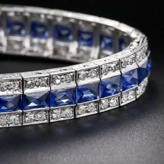 Deco Sapphire and Diamond Bracelet