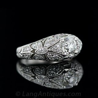 Deco Style Butterfly Motif Diamond Ring