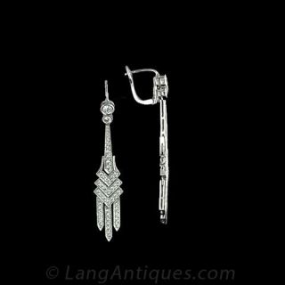 Deco Style Diamond Drop Earrings