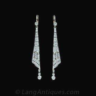 Art Deco Diamond Earrings 