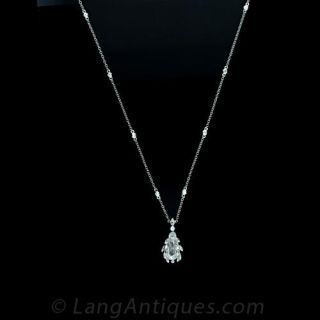 Delicate Pear Cut Diamond Pendant