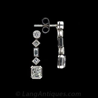 Delightful Deco Style Diamond Earrings
