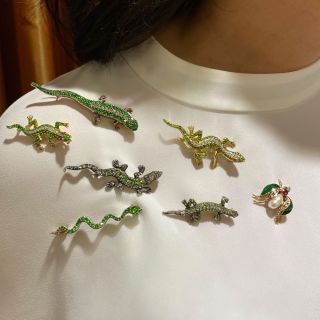 Demantoid Garnet Snake Pin