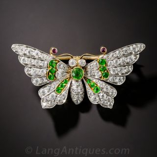 Diamond and Demantoid Garnet Brooch / Pendant