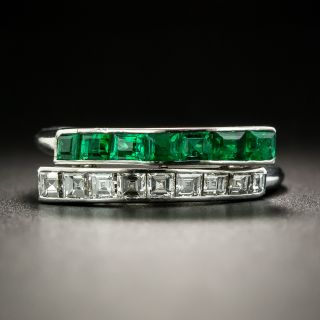 Diamond and Emerald Single Row Band - 1