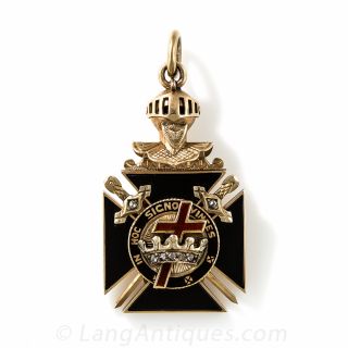 Diamond and Enamel Masonic Fob