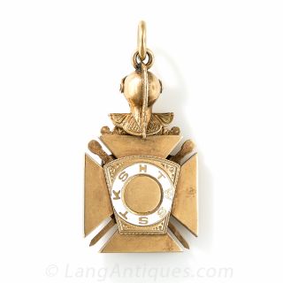 Diamond and Enamel Masonic Fob
