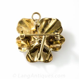 Diamond and Enamel Pansy Brooch/Pendant by Crane and Theurer 
