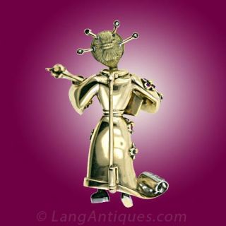 Diamond and Gem Set Geisha Pin