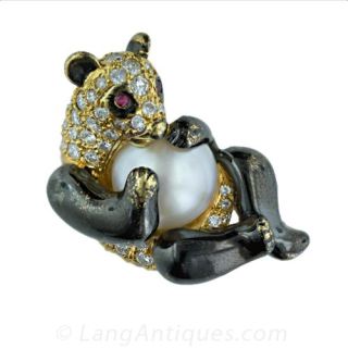 Diamond and Pearl Panda Pin Main View