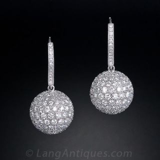 Diamond and Platinum Ear Baubles