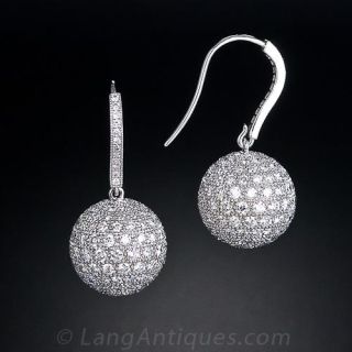 Diamond and Platinum Ear Baubles
