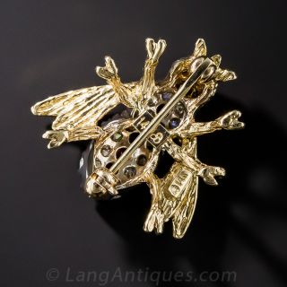 Diamond and Ruby Bee Brooch