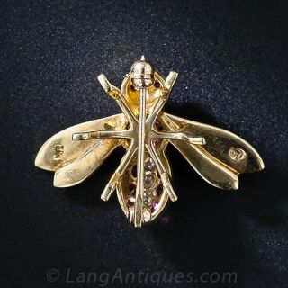 Diamond and Ruby Bee Pin 