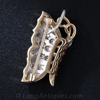 Diamond and Ruby Butterfly Pin