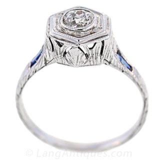 Diamond and Sapphire Edwardian Engagement Ring