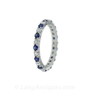 Diamond and Sapphire Eternity Band