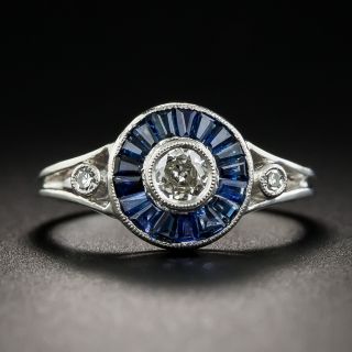 Diamond and Sapphire Halo Ring