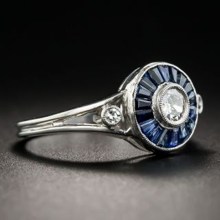 Diamond and Sapphire Halo Ring
