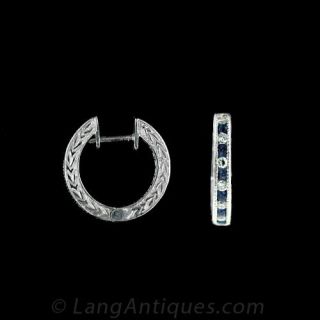 Diamond and Sapphire 'Huggie' Earrings