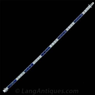 Diamond and Sapphire Line Bracelet
