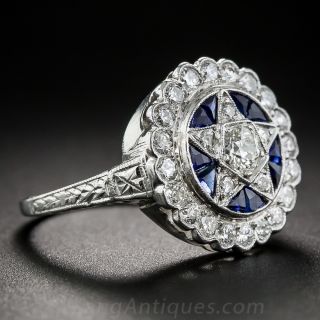 Diamond and Sapphire Star Ring